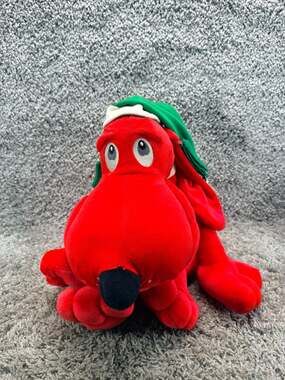 Commonwealth Poinsetter Red Dog Christmas Plush with Elf Hat and Scarf